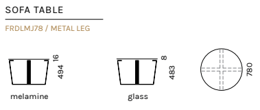 MEASUREMENTS (metal leg frame)
