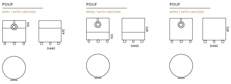 MEASUREMENTS (WITH CASTORS)