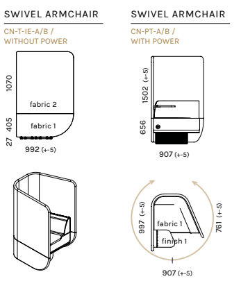 MEASUREMENTS (SWIVEL CHAIR)