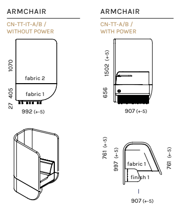 MEASUREMENTS (ARM CHAIR)