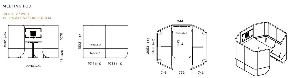 MEASUREMENTS (WITH TV-MOUNT)