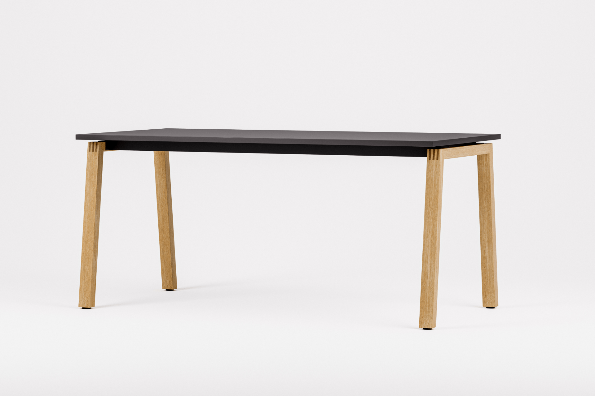 PIANO WOOD office desk with wooden leg frame